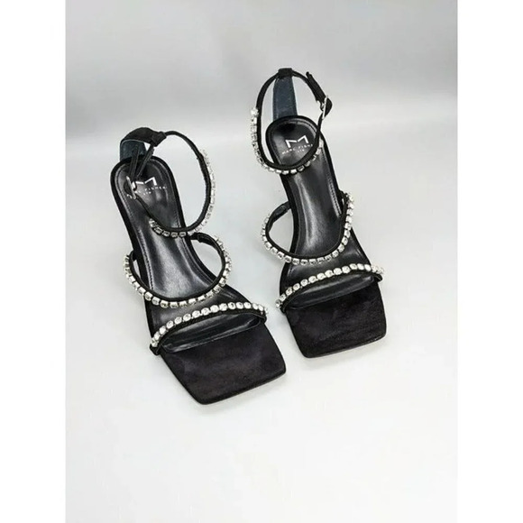 Marc Fisher Women's Dezzi Rhinestone Ankle Strap Sandal Black Size 7.5 MSRP $150 - Picture 3 of 8